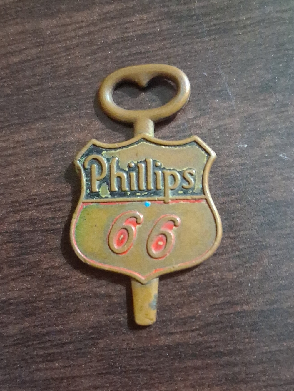 Vintage Philips Gold Wall Hook with Red Accents